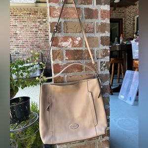 Coach Light Tan Leather Purse/Tote Bag